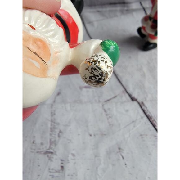 1950s Vintage Salt Pepper Shakers NAPCO Santa & Mrs. Claus Bell Ringers - Picture 13 of 14
